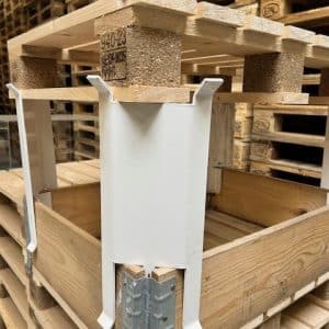 Fabriksny STABELFASTE METAL PALLEBEN, AFSTAND 250 mm Malet Ral 9003