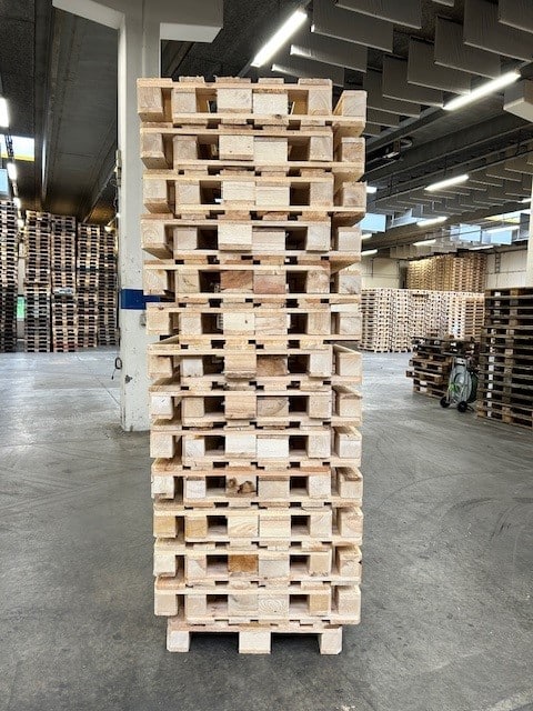 Fabriksny EUR palle 800 x 1200 mm TYPE: UIC m/træ klods ovntørret ISPM 15 - Billede 3